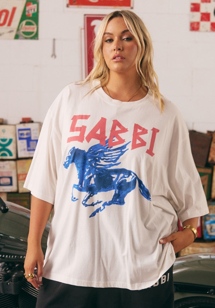 SABBI The Very Oversized Rhinestone Tee - Marshmallow