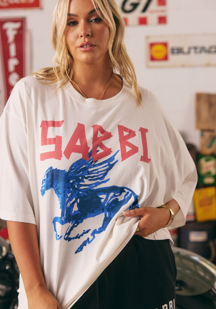 SABBI The Very Oversized Rhinestone Tee - Marshmallow