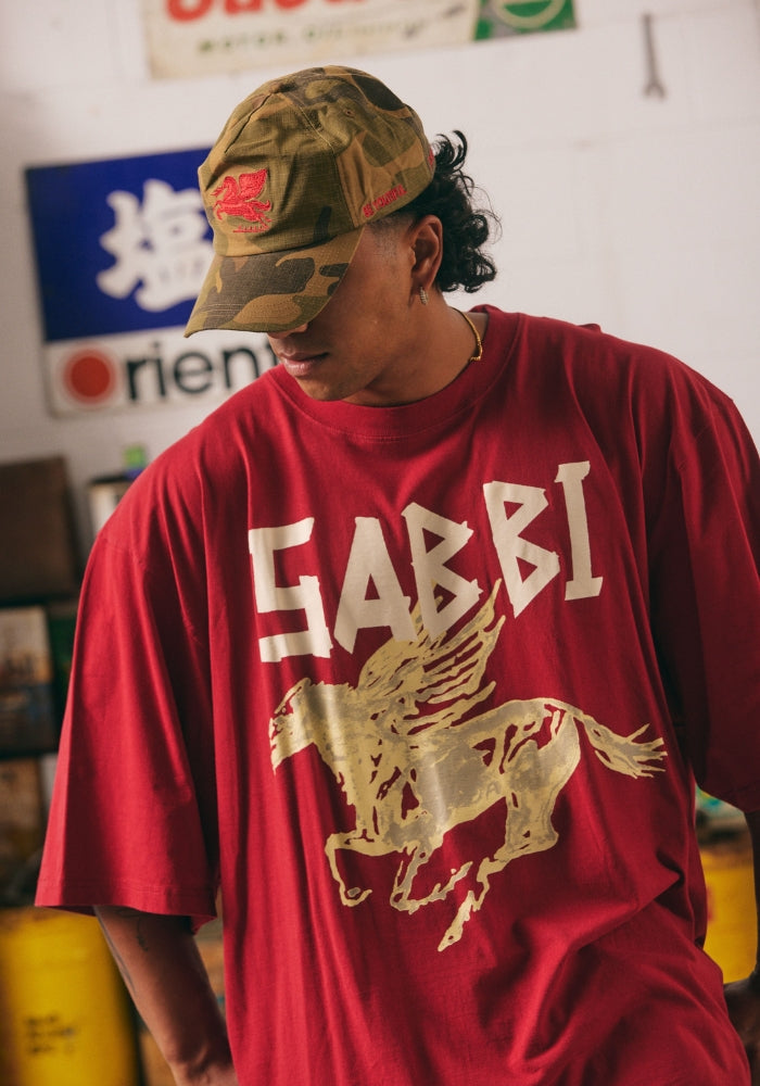 SABBI The Very Oversized Rhinestone Tee - Crimson