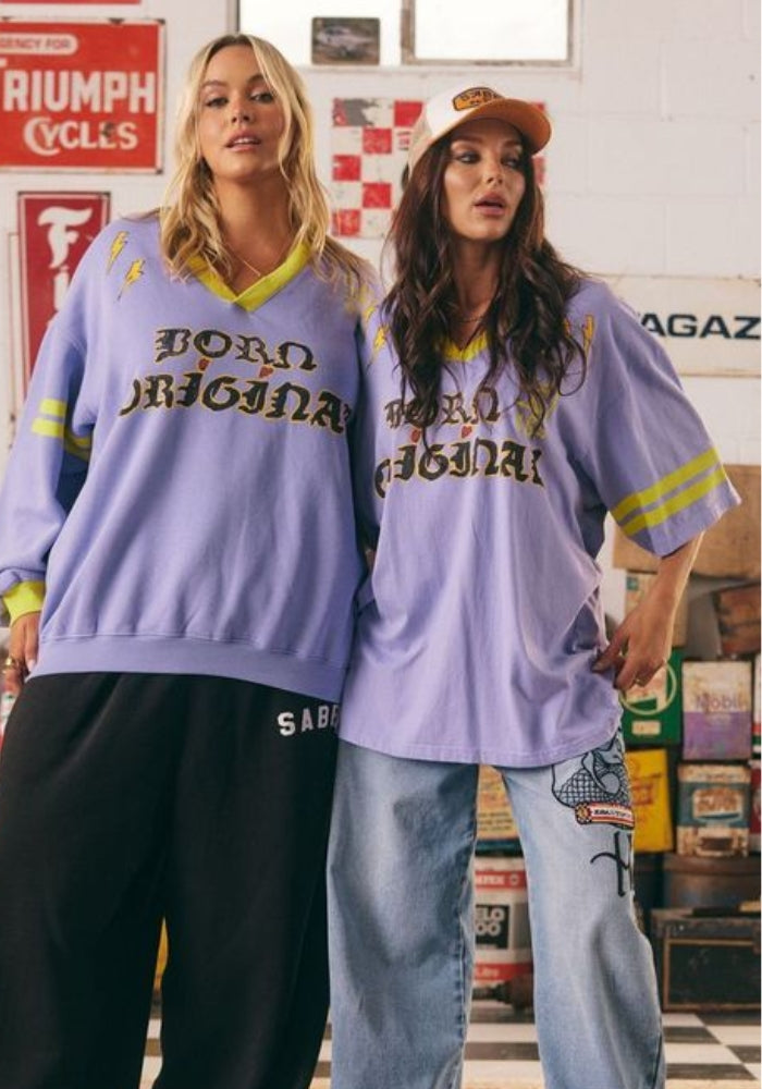 The Born Original Tee - Chartreuse & Lilac