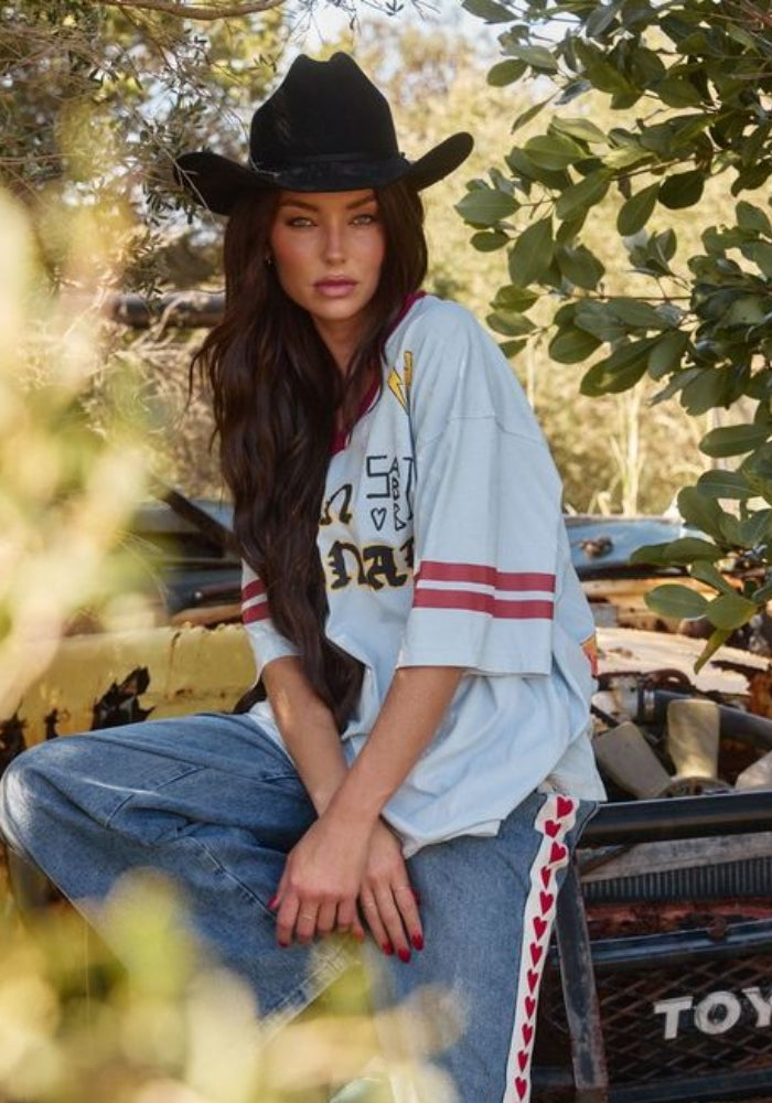 SABBI The Born Original Tee -Sky & Maroon