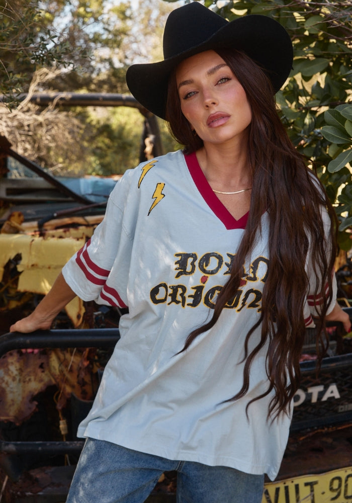 SABBI The Born Original Tee -Sky & Maroon