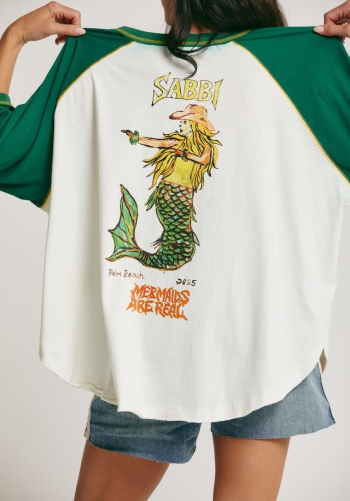 The Mermaid Swim Club Raglan - Green