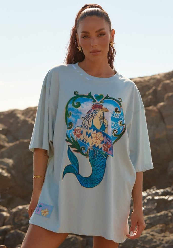 SABBI The Resting Beach Face Tee - Sky 