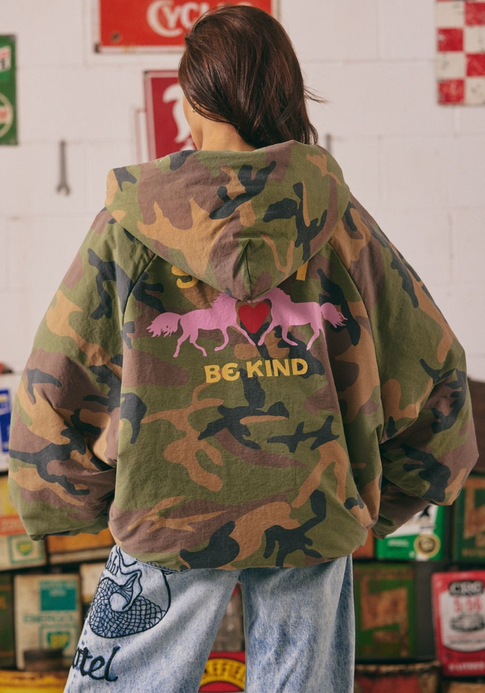 SABBI The Be Kind Bomber Jacket - Camo