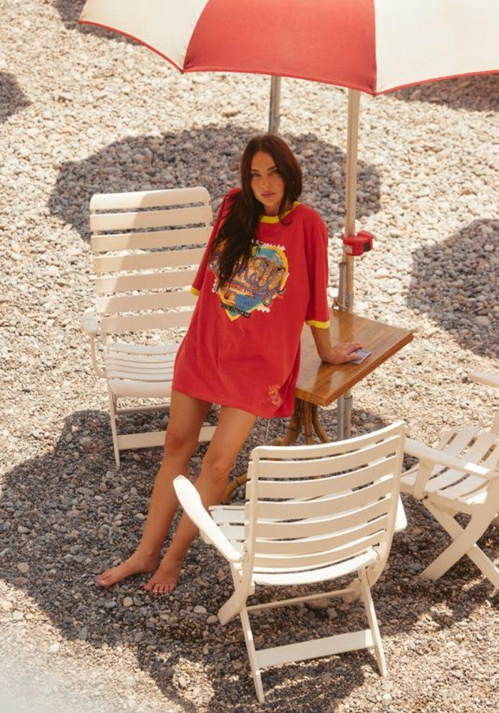 SABBI The Very Oversized Amalfi Tee - Red
