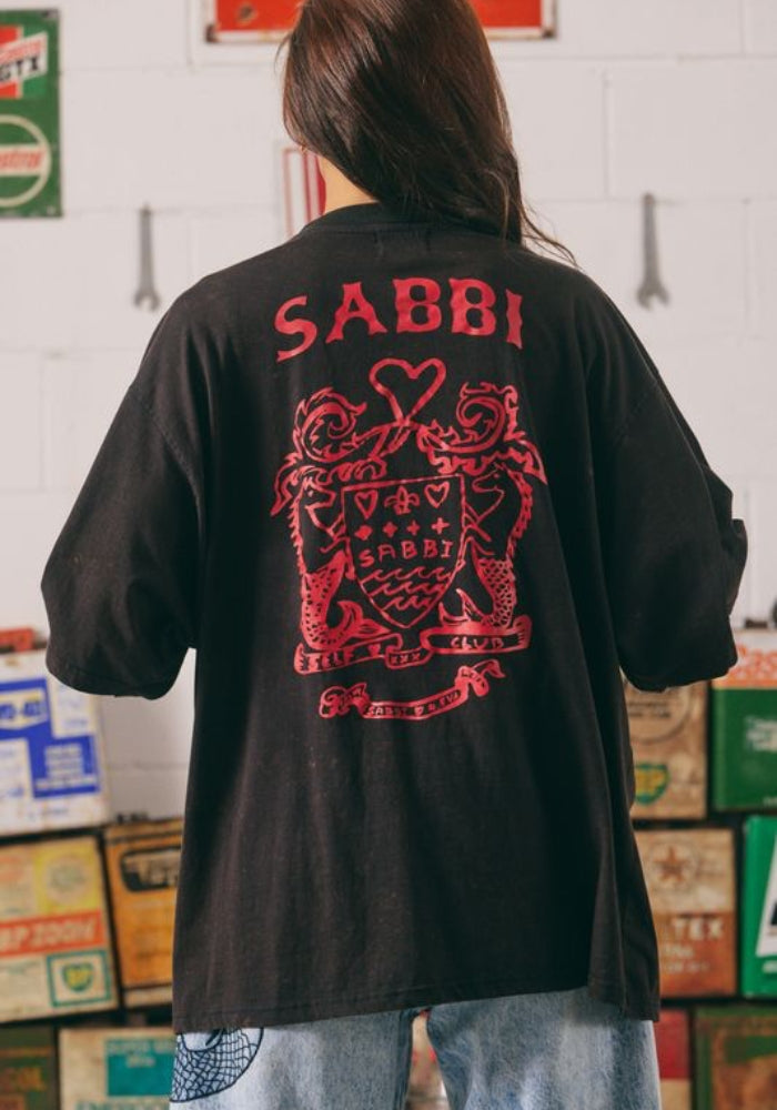 SABBI The Very Oversized Racing Badges Tee - Black
