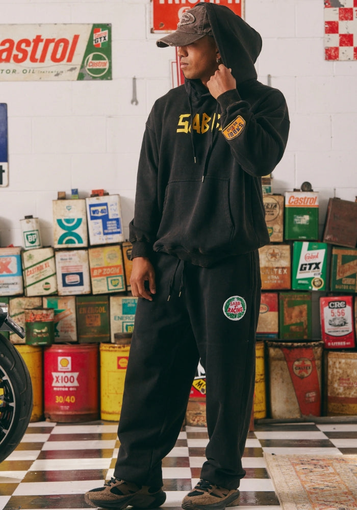 Be Kind Wide Leg Sweat Pants - Acid Wash Black