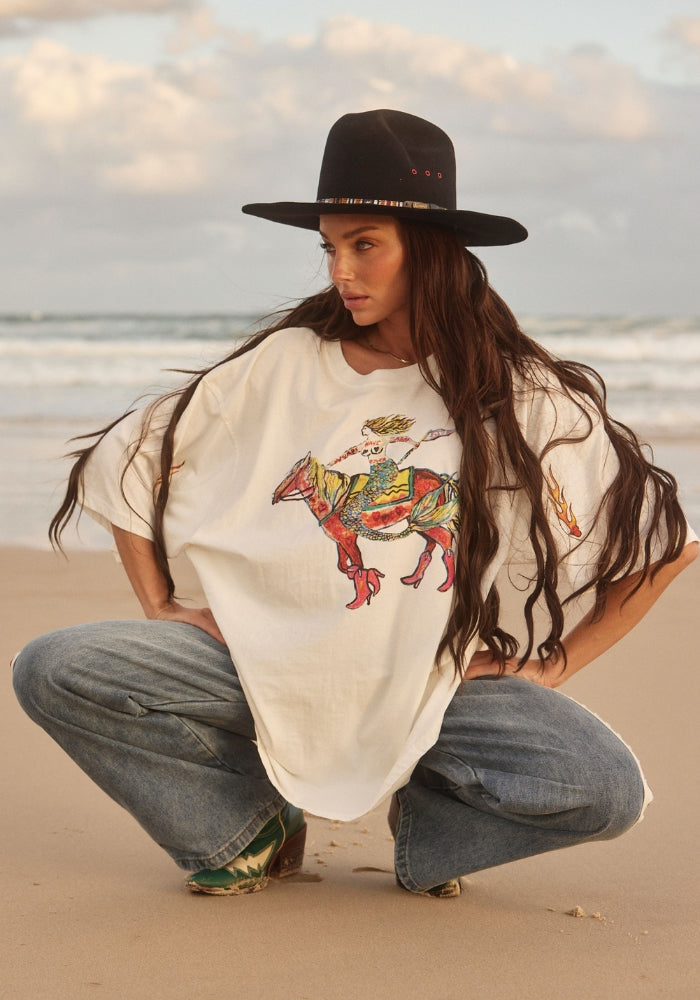 SABBI The Very Oversized Words Have Power Tee - Marshmallow