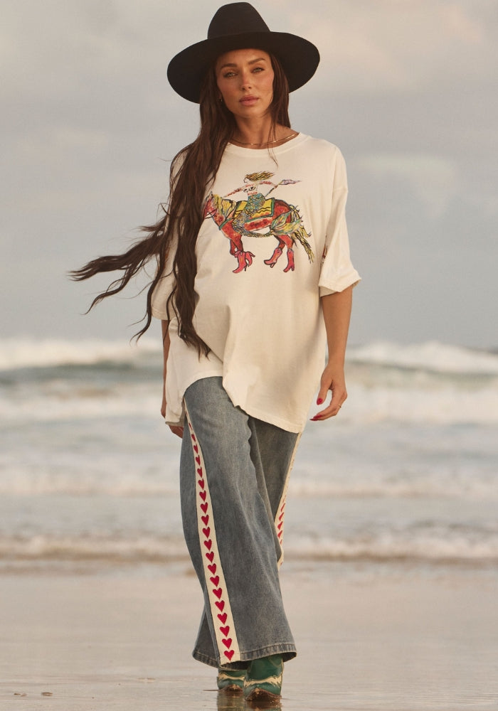 SABBI The Very Oversized Words Have Power Tee - Marshmallow