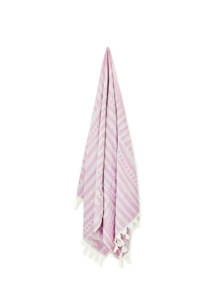 SALTY SHADOWS Stripe Two Tone Turkish Towel  - Purple