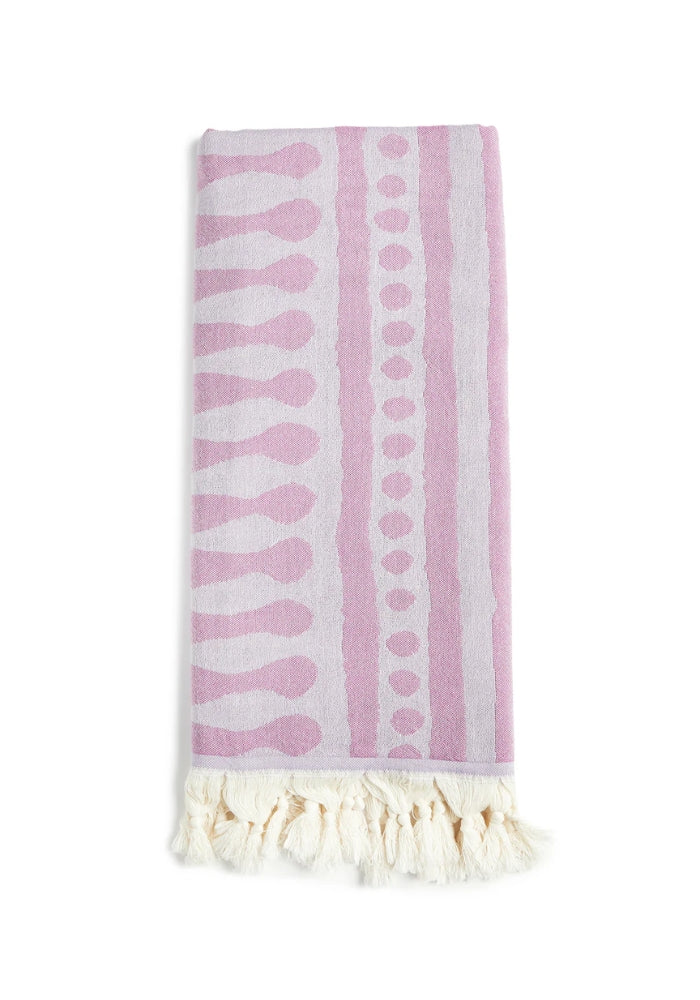 SALTY SHADOWS Stripe Two Tone Turkish Towel  - Purple
