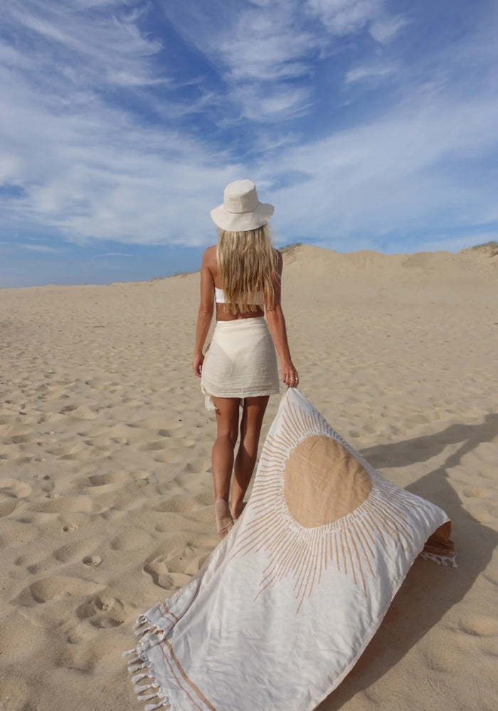 SALTY SHADOWS Turkish Towel Sun Pattern - Mustard