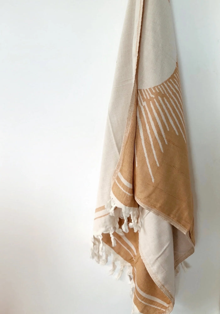 SALTY SHADOWS Turkish Towel Sun Pattern - Mustard