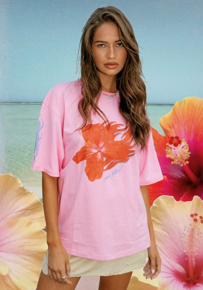 SEA STREET Flaming Hibiscus Relaxed T-shirt