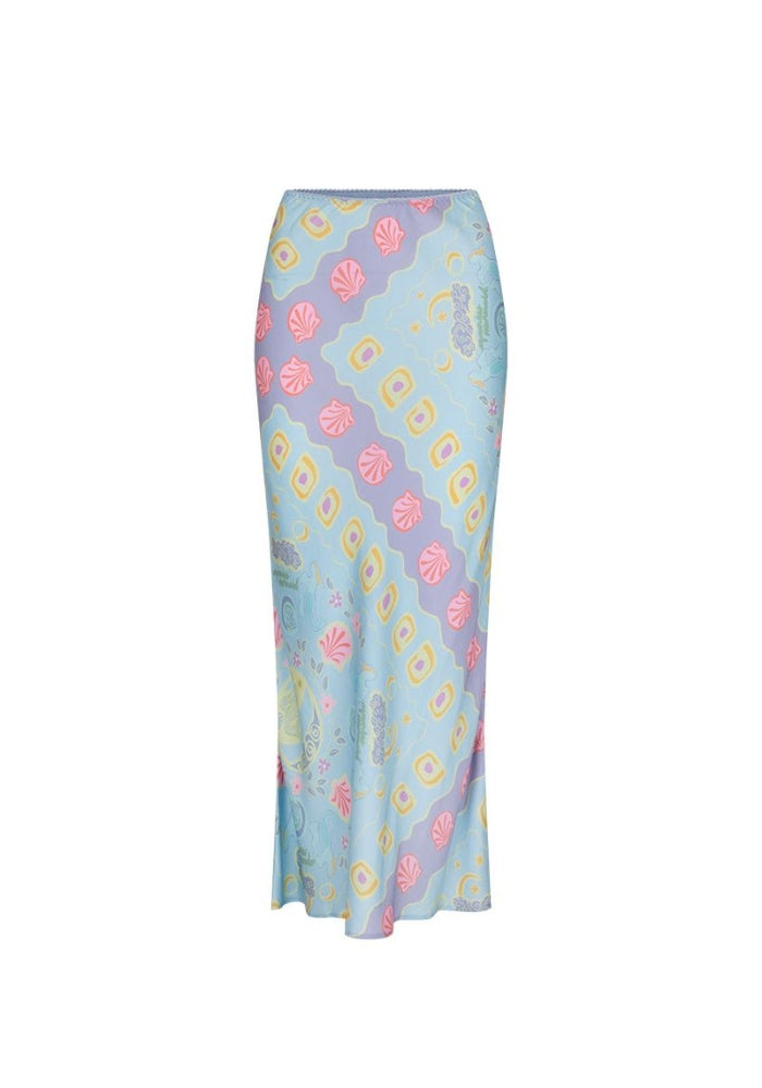 SPELL Aquarius Bias Maxi Skirt - Sky Blue