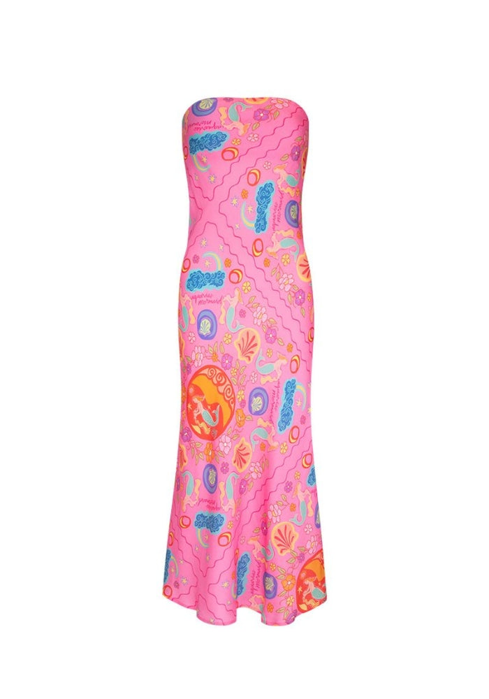 SPELL Aquarius Strapless Bias Dress - Cosmopolitan Pink