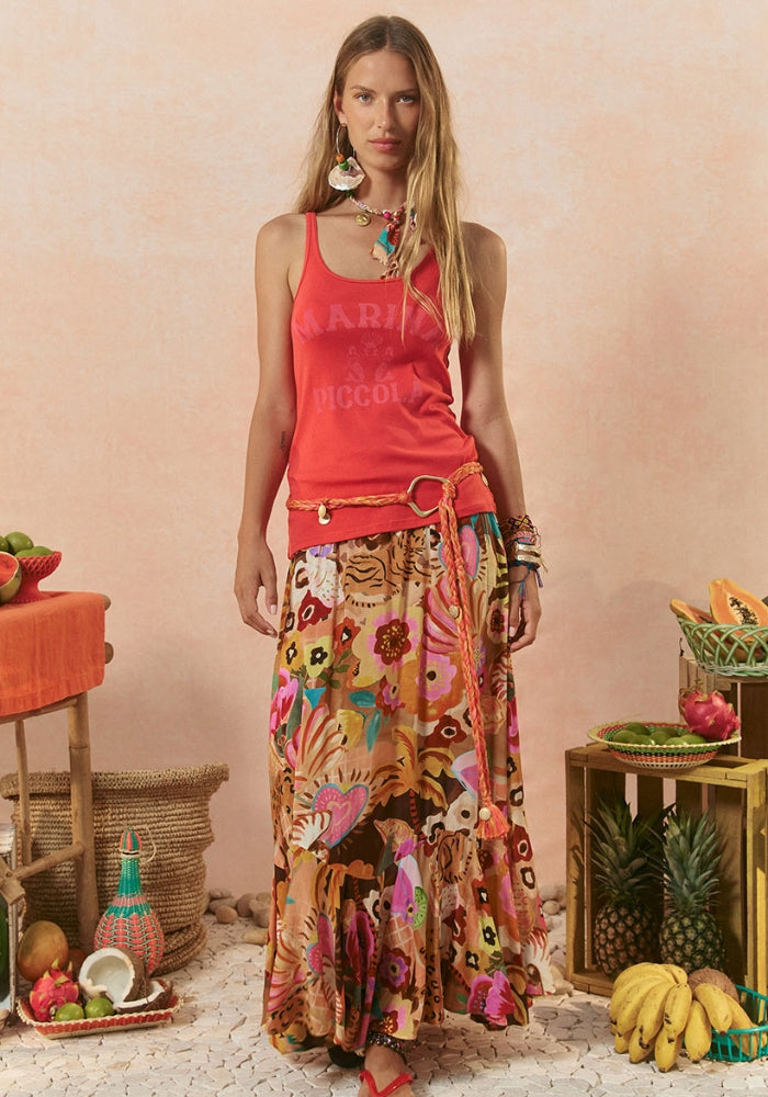 SPELL Birth of Venus Maxi Skirt - Caramel