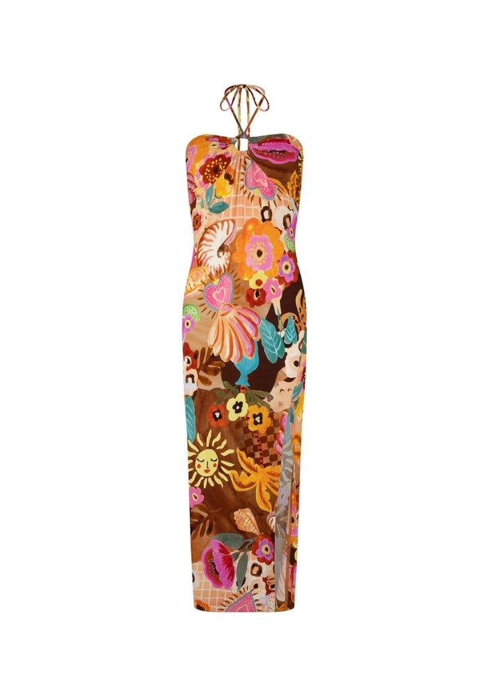 SPELL Birth of Venus Strapless Dress - Caramel