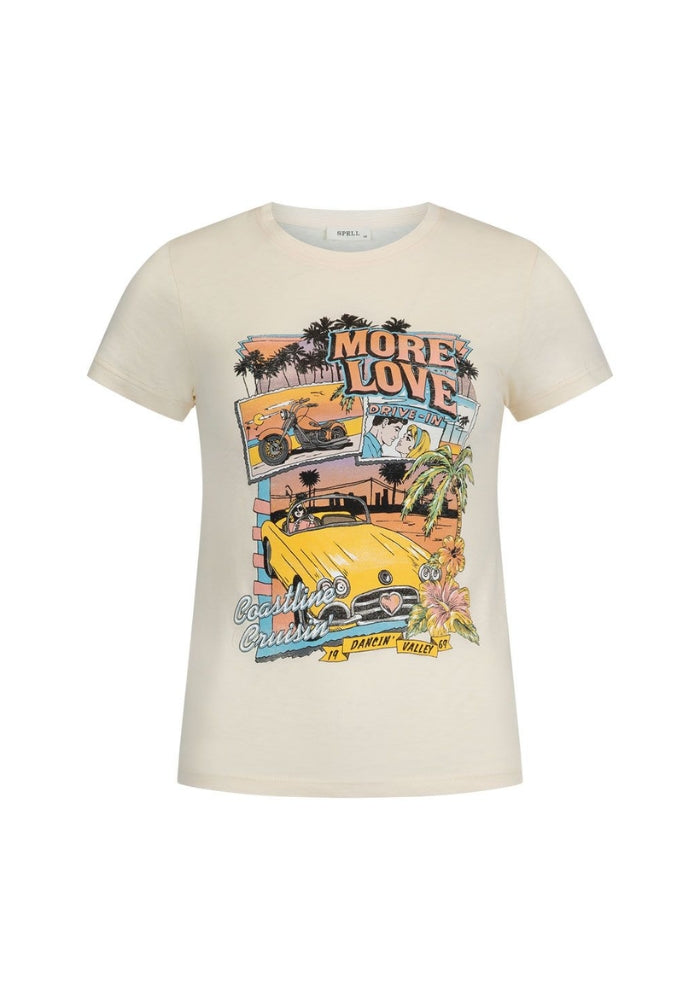 SPELL Coastline Cruisin' Shrunken Tee - Vintage Cream