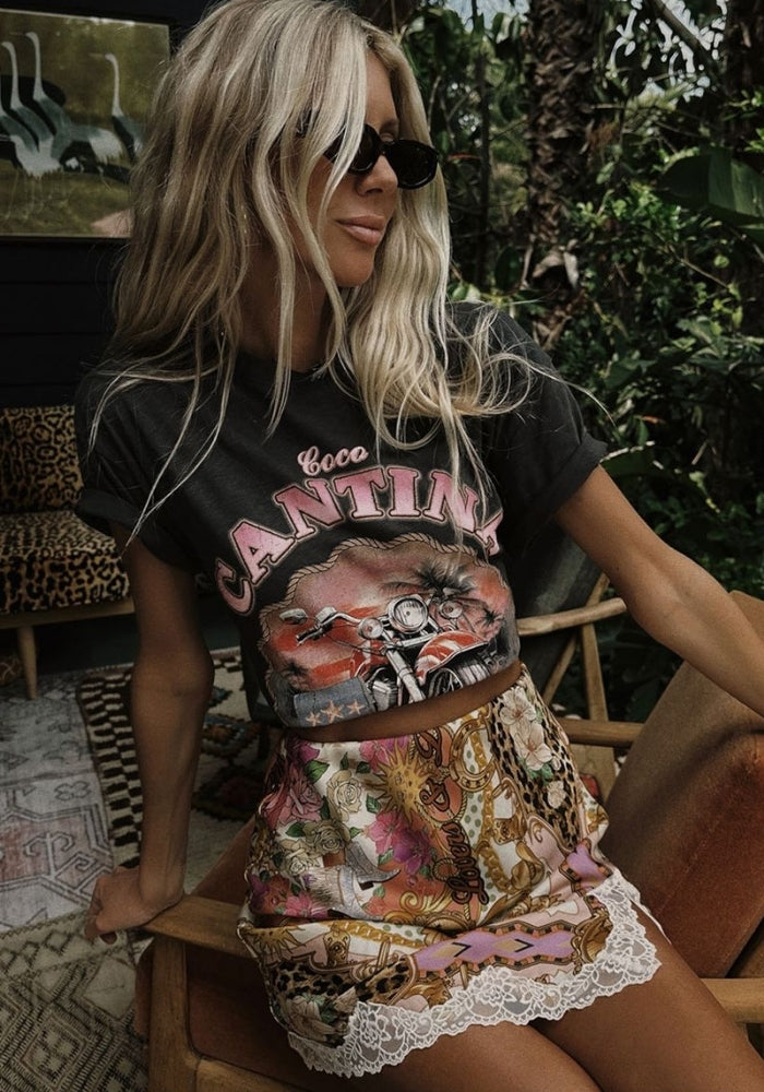 SPELL Coco Cantina Biker Tee - Charcoal