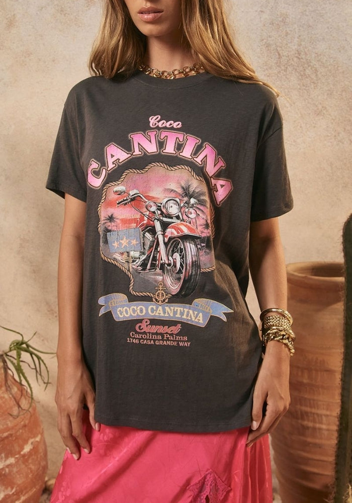 SPELL Coco Cantina Biker Tee - Charcoal