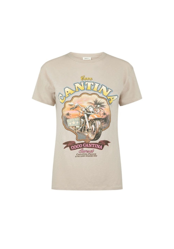 SPELL Coco Cantina Biker Tee - Taupe