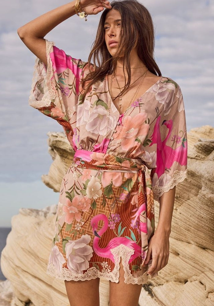 SPELL Floridian Lace Mini Dress