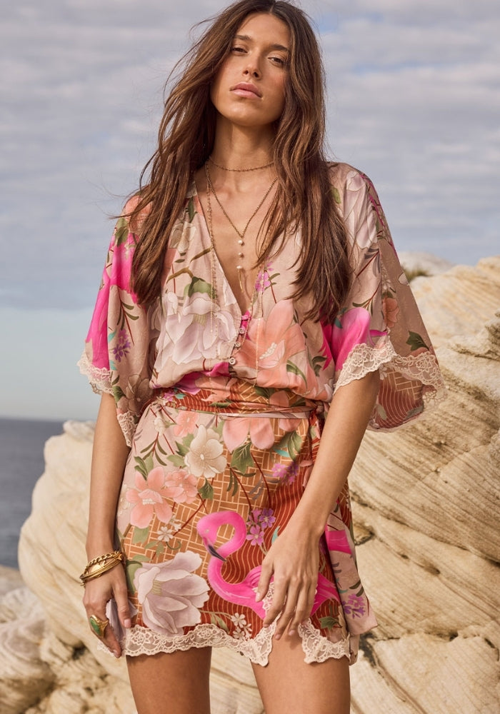 SPELL Floridian Lace Mini Dress