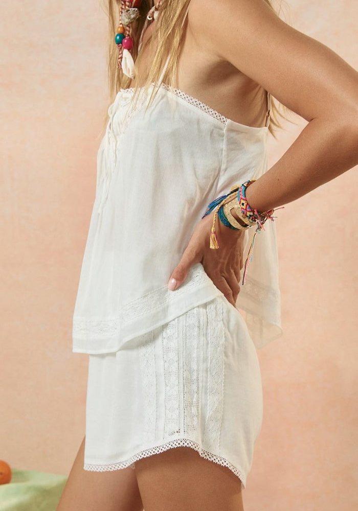 SPELL Hera Lace Crop - Salt