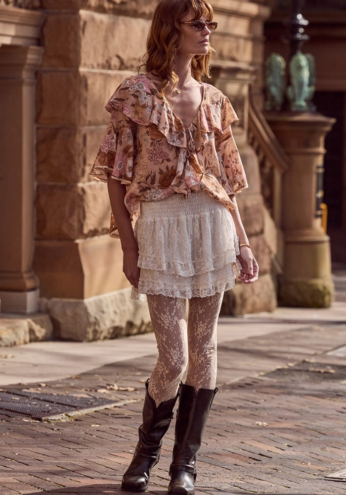 SPELL Labyrinth Lace Mini Skirt