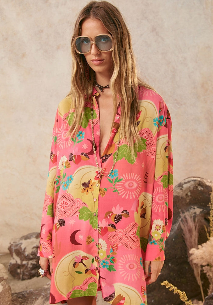 SPELL Libertine Shirt Dress - Cayenne