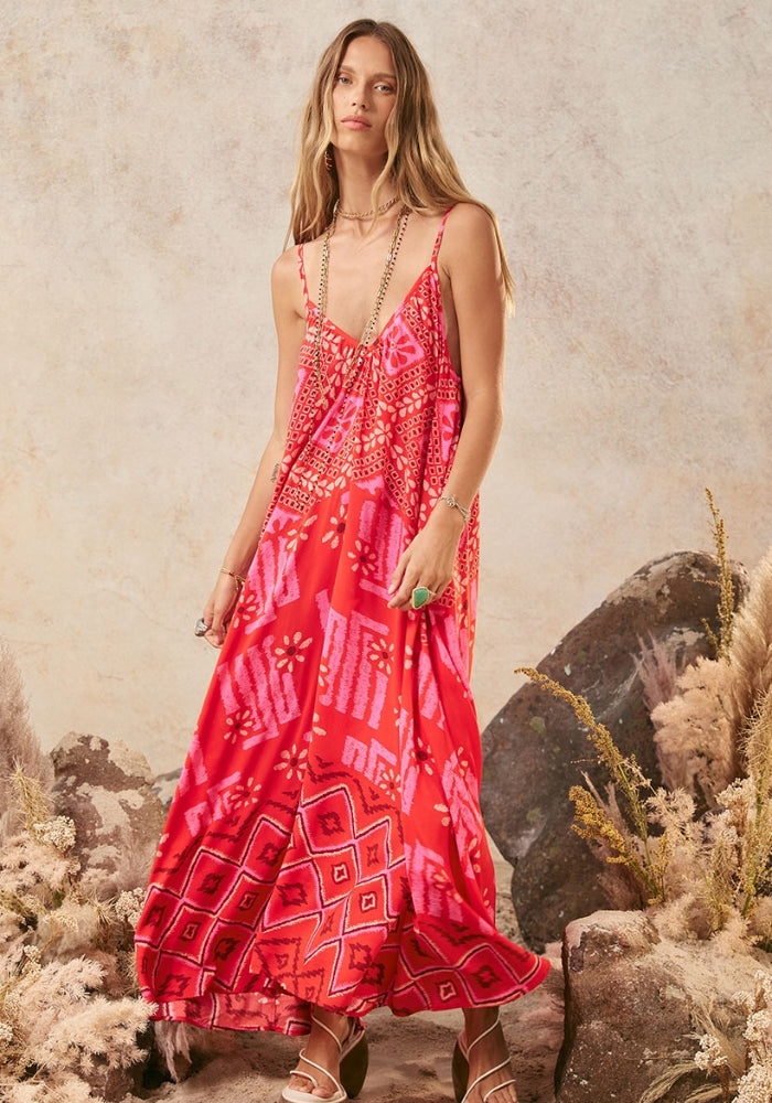 SPELL Libertine Strappy Maxi Dress - Cayenne