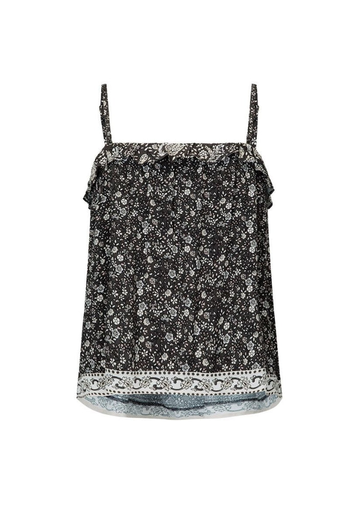 SPELL Little Bird Strapless Frill Top - Midnight