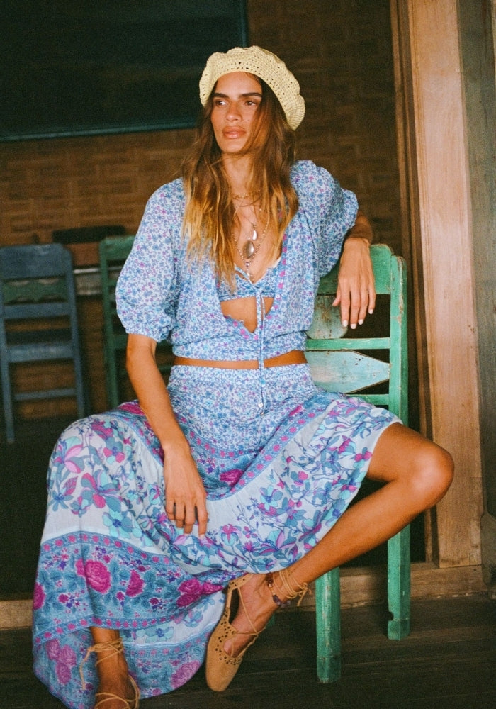 SPELL Love Jetty Maxi Skirt - Blue Nirvana