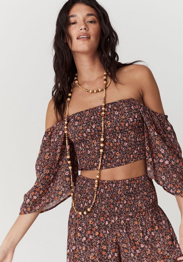 SPELL Love Jetty Shirred Top - Balmy Nights