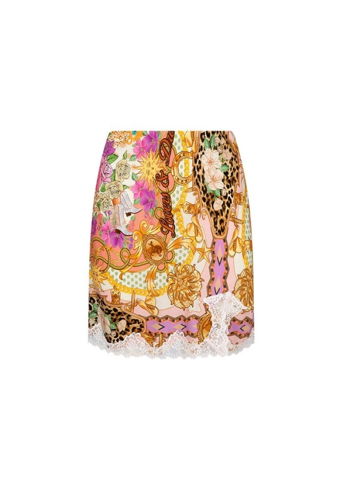 SPELL Lovers & Dreamers Lace Mini Skirt - Champagne Peach