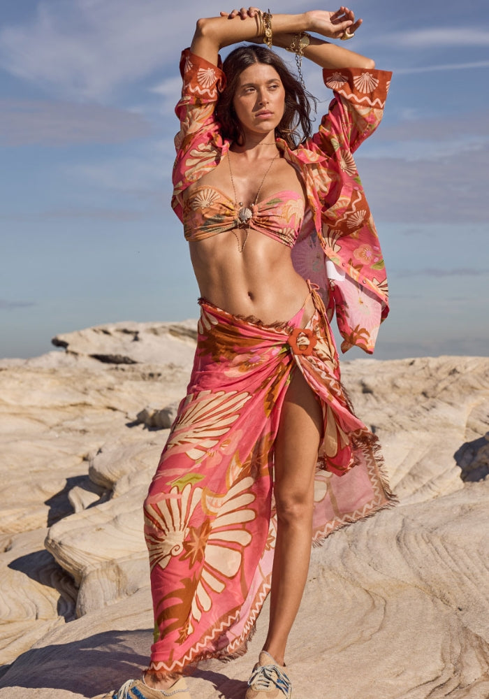 SPELL  Oceana Travel Scarf - Coral