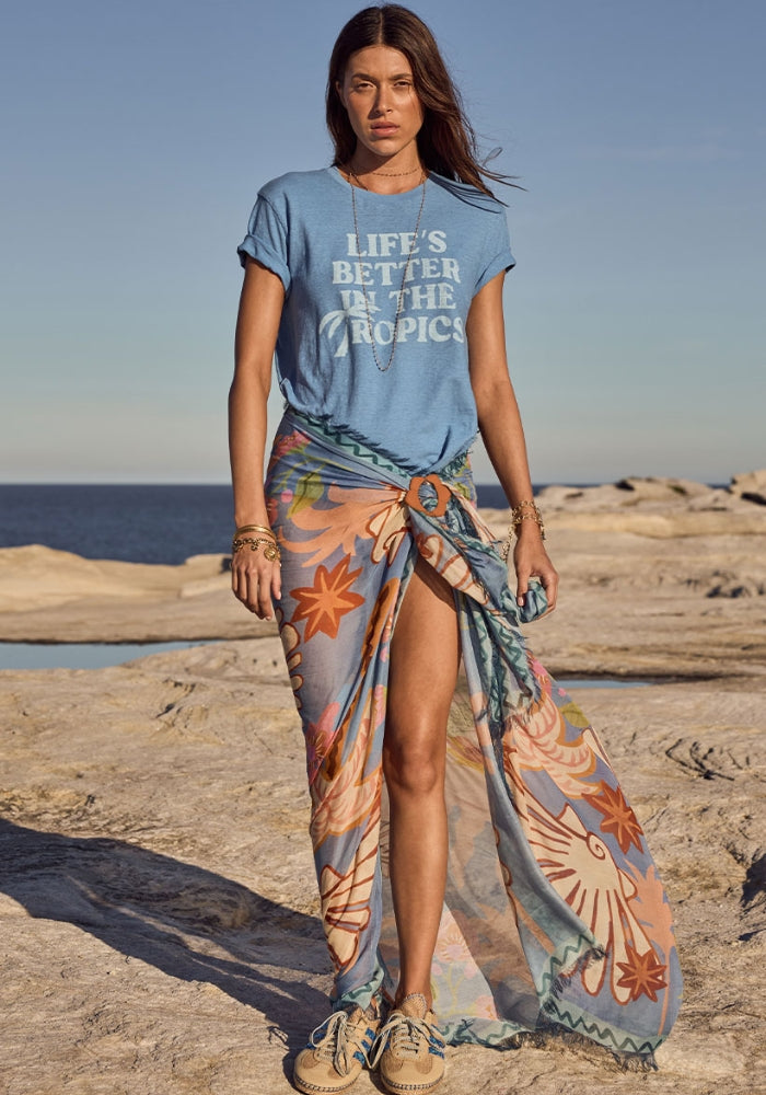 SPELL Oceana Travel Scarf - Sea Blue