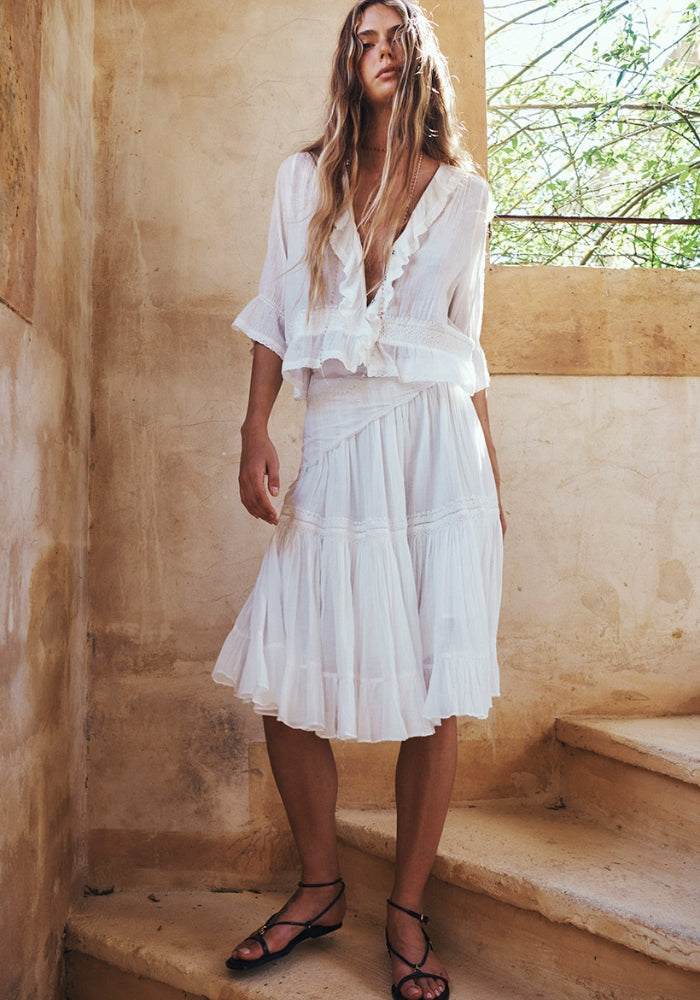 SPELL Prairie Midi Skirt