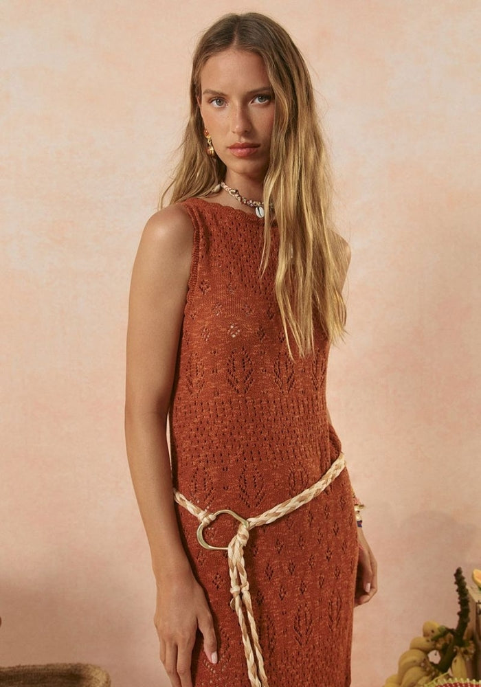 SPELL Rhodes Knit Maxi Dress - Cinnamon