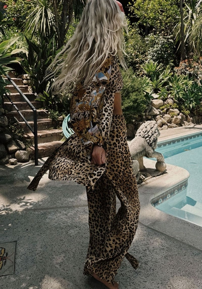 SPELL Samantha Bias Pant - Vintage Leopard