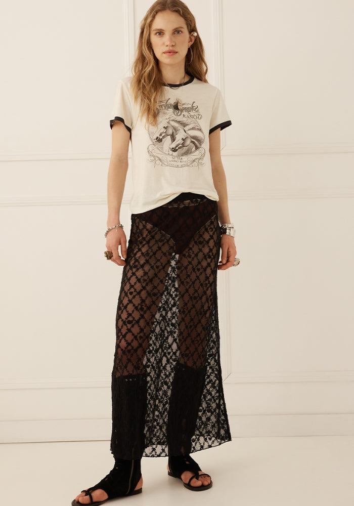 SPELL Serpent Lace Maxi Skirt
