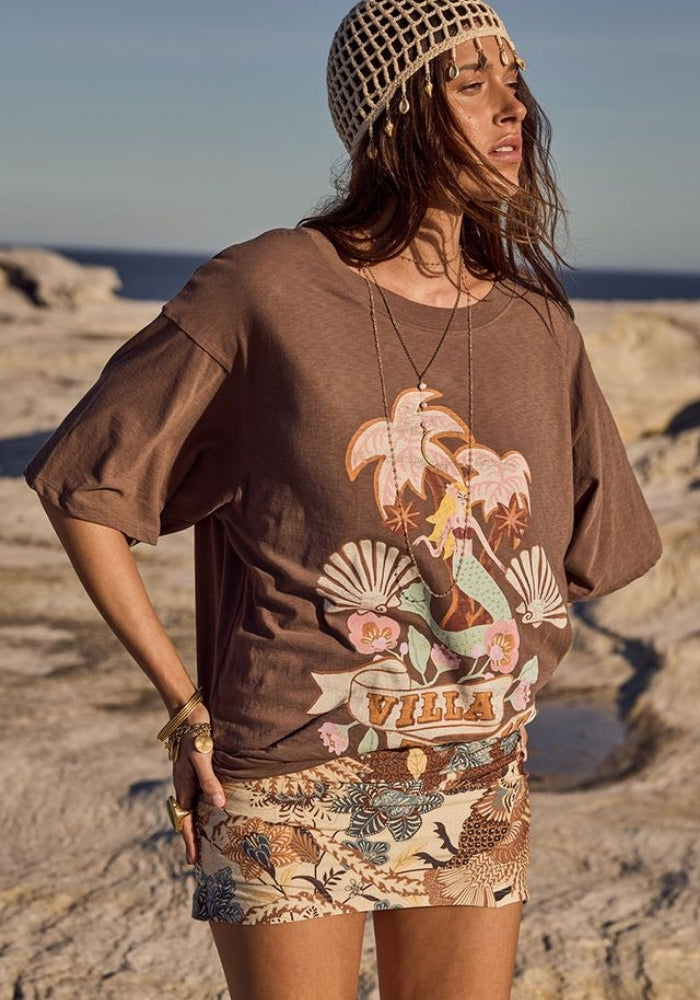 SPELL Villa Tropic Oversized Biker Tee