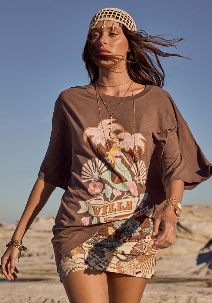 SPELL Villa Tropic Oversized Biker Tee