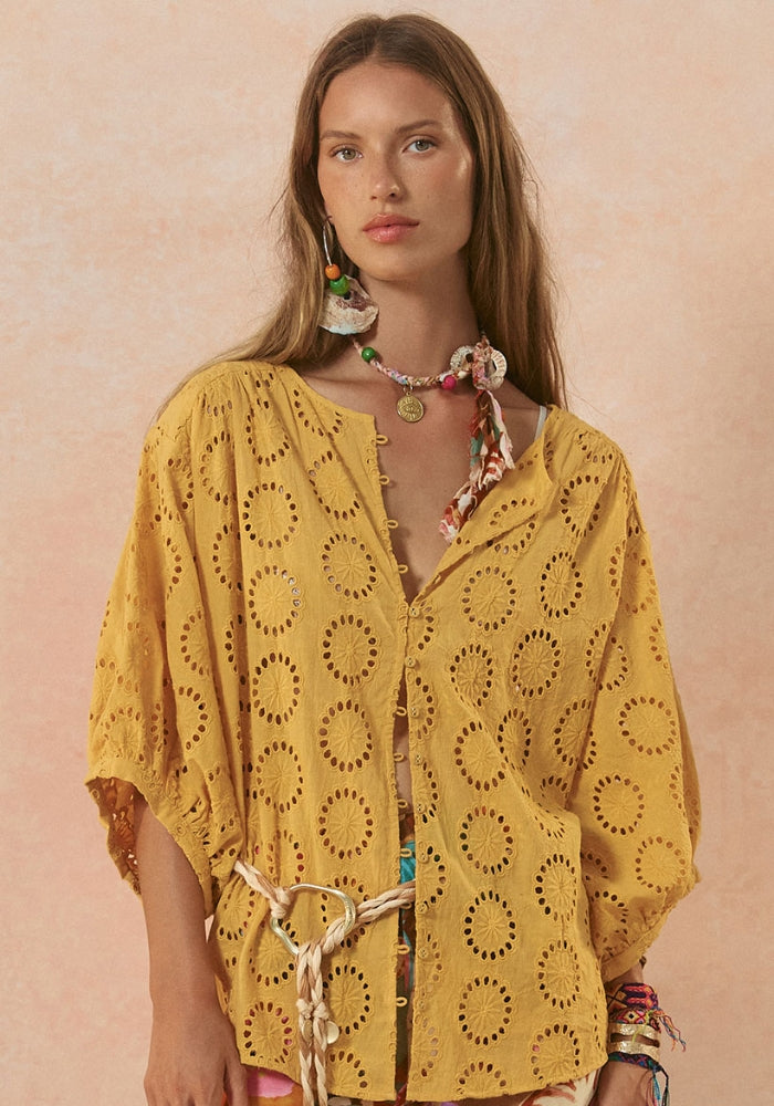 SPELL Yaya Lace Blouse - Golden Sun