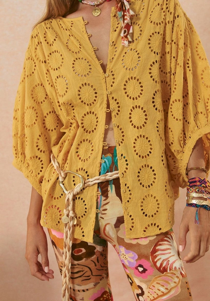 SPELL Yaya Lace Blouse - Golden Sun