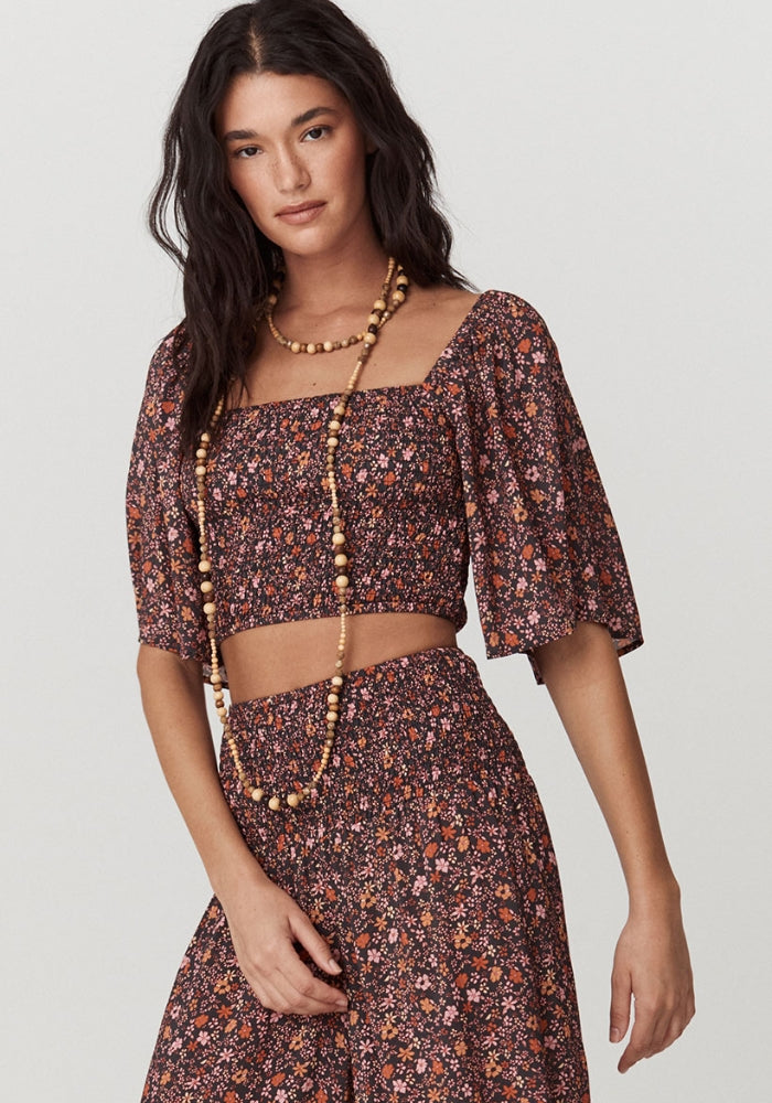 SPELL Love Jetty Shirred Top - Balmy Nights