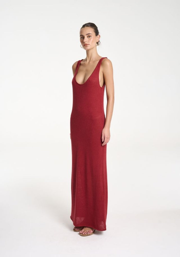 SUMMI SUMMI Knit Maxi Dress - Carmine Red