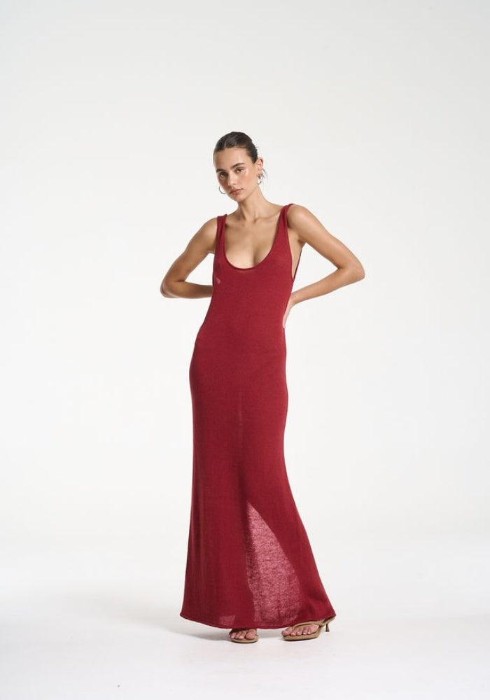 SUMMI SUMMI Knit Maxi Dress - Carmine Red
